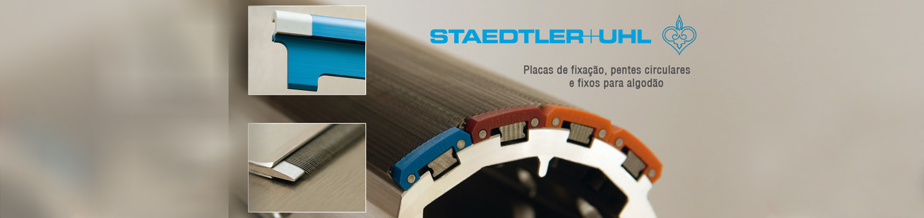 Staedtler: fornece as melhores placas de fixação, pentes circulares e fixos para algodão