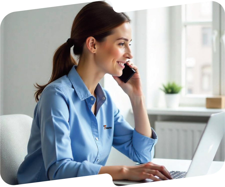 Imagem mulher sorrindo ao telefone